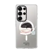 Galaxy S25 Ultra Clear Magnetic Case Book cat by Moonaries illo