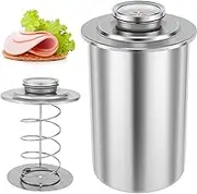 Meat Press Cooker 304 Stainless Steel Ham Press Maker with Thermometer Multifunctional Round Shape Meat Press Mold for Deli Meats Meat Pork Seafood Beef Fish Poultry Lunch Meat Press