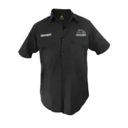 Penrith Panthers NRL Button up Work Shirt Short Sleeve Black