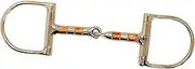 Bello-Equine Western D-Ring Single Joint Snaffle Horse Bit with SS and Copper Roller Mouth