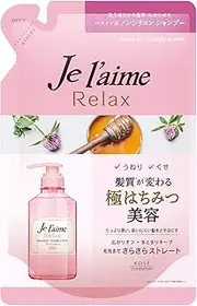 KOSE Je L'aime Relaxing Shampoo (Straight & Slim), Refill, 12.2 fl oz (360 ml), Straightens Wavy Hair, Floral Honey Scent, Refill