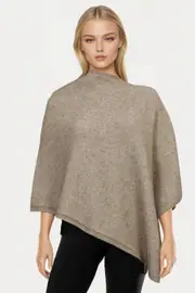 Mocha McDonald Possum Merino Plain Poncho