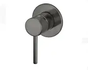 Meir Round Wall Mixer Trim Kit – Shadow Gunmetal | Mix & Match Technology, Sleek Handle, Solid Brass, Smooth Temp & Flow Control | Stylish Tapware (in-Wall Body Not Included)