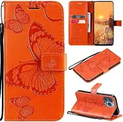MojieRy Phone Cover Wallet Folio Case for Nokia X10, Premium PU Leather Slim Fit Cover for Nokia X10, 2 Card Slots, Exactly Fitting, Orange