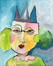PAINTING ORIGINAL ACRYLIC/PASTELS ON CANVAS PANEL(FRAME INCLUDED) 16”X20”By Lisa