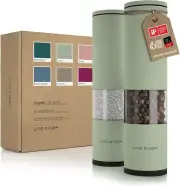 Stylish Sage Green Spice Grinder Set - Manual Salt and Pepper Mills for Flavor