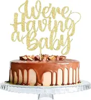 WRACKKIAR We're Having A Baby Cake Topper,Baby Shower Cake Decor,Pregnancy Announcement Party Decorations Supplies