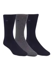 [Calvin Klein] Cotton Flat Knit Dress Socks 3-Pack in Multi