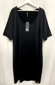 Taking Shape Plus Size XL 24 Body Dress Tunic ts Short Sleeve Black Stretch NEW