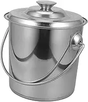 LOPUNER 304 Stainless Steel Bucket Handle Lid Water Storage Container Rice Storage Kitchen Use