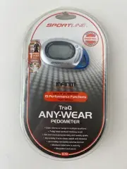 Sportline Silver & Blue Traq Any-Wear Pedometer BRAND NEW