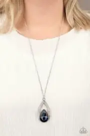 Paparazzi "Notorious Noble" Blue Necklace and Earring Set