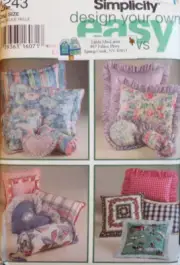 Simplicity Sewing Pattern 9243 Pillows Design Your Own 14 Styles One Size UNCUT