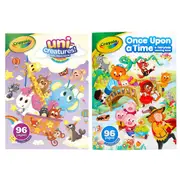 Crayola 96pg Fairytales & 96pg Uni-Creatures Kids Colouring Book Set w/Sticker