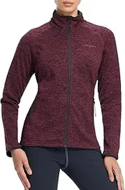 [fit space] Women's Snowflake Cardigan Sweater Jacket Fleece Lined Long Sleeve Lightweight Full Zip Midlayer