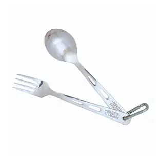 【Vargo】Titanium Spoon & Fork Set 純鈦餐具湯叉兩件組 鈦金色 #T201