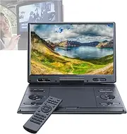 Portable Car DVD Player(12.5"), with 10.5" Large HD Swivel Screen, Exclusive Button Design, High Volume Speaker, Support DVD/SD Card/USB, Easy To Install,Black