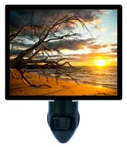 Sunset Decorative Photo Night Light, The End, Beach, Shore