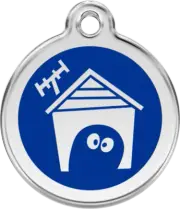 Red Dingo Enamel Dog House Tag - Dark Blue - Lifetime Guarantee - Cat, Dog, Pet