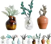 3pcs Mini Bud Vases Magnetic, Mini 3D Ceramic Vase Magnet for Fridge, Cute Flower Plant Magnets Kitchen for Refrigerator, Office Decoration (c)