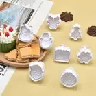 Snowman Cookie Mold Stamp for Diy Baking Cake Pastry Christmas Cutters Set Santa
