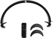 Half Moon Desktop LED Nail Light, Collapsible Lash Desk Lamp, Adjustable 3 Color Temperature Nail Desk Lamp Tattoo Light with Remote, for Tattoo, Eyebrows Eyelash Extension, Esthetician (Color : Blac