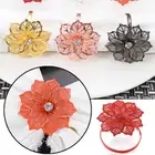 Hollow Crystal Flower Napkin Buckle Napkin Rings Table Decoration Towel Holder