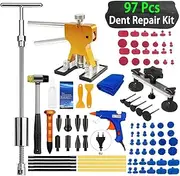 Car Body Paintless Dent Repair Tools、 Dent Repair Kit、 Auto Hail Pit Dent Puller Glue Puller Tabs Removal Tools for Auto Workshop(97Pcs-EU Plug)