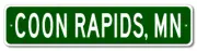 Coon Rapids, Minnesota Metal Wall Decor City Limit Sign - Aluminum