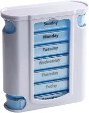 7 Day Pill Box & 4 Times a Day Pill Organizer,Pill Reminder with 28 compartments in a Storage/Travel Pill Box Case