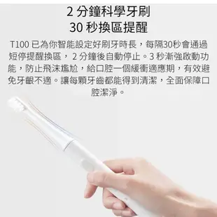 米家電動牙刷 T100 小米 米家 聲波電動牙刷 電動牙刷 聲波牙刷 小米牙刷 小米有品 刷頭可加購