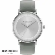 Kenneth Cole KC50567006 Classic silver grey Leather Men's Watch NEW