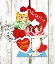 Hang Tag YOU'RE TOPS ICE CREAM SUNDAE GIRL VALENTINES DAY TAGS #444 Gift Tag