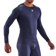 Skins Men's 3-Series Activewear Long Sleeve Top Navy Blue