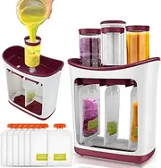 SHASUXTING Squeeze Station for Baby Reusable Squeeze Pouch Station Maker with 10 Storage Pouch Food Grade Squeeze Fruit Station Non-Slip Pouch Filling Station Portable Easy to Use for Toddlers Food Ho