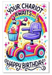 Your Chariot Awaits Birthday Card GC09