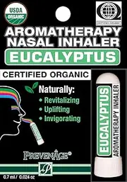 Best Organic Aromatherapy Eucalyptus Nasal Inhaler - Made with 100% Organic Essential Oils - 0.7 ml by Prevenage