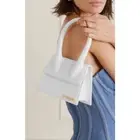 $900 NEW JACQUEMUS WHITE LEATHER MOYEN CHIQUITO SHOULDER BAG NWT!
