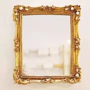 Lemonadeus Ornate Gold Baroque Frame Mirror Luxury Elegant Small Rectangle Squar