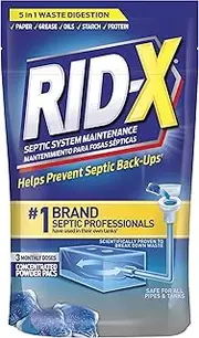Rid-X Septic Tank Treatment 3 Month Supply, Dual Action Septi Pacs, 3 Count, 3.2oz, Unscented, Solid
