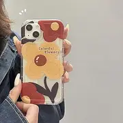 LIUJINCAN Compatible with iPhone XR Case - Abstract Style Colorful Flower Oil Painting Case - Kawaii Aesthetic Bumper for Women and Girls, Soft TPU with Camera Protection