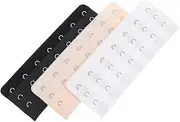 [BEBEMOKO] 3pcs Bra Extender Set Stainless Steel Hook and Strap Extensions for Women 7 Hooks 3 Rows and Nude Colors Comfortable Underwear Closure Extension