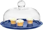 Chasseur La Cuisson Cake Platter with Lid, 26 cm Size, Sky Blue
