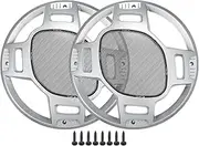 X AUTOHAUX 10" Car Speaker Grills Cover Mesh Round 10 Inch Audio Speaker Subwoofer Guard Protector Case with Mounting Screws Iron Silver Tone Black - Pack of 2