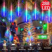 288 LED Meteor Shower String Lights Tree Lamp Outdoor Garden Christmas Decor