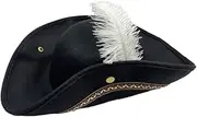 Pirate Hat Novelty for Adults,Dress up,Buccaneer Tricorn Hat with Feather for Cosplay Halloween Masquerade Pirate Theme Party