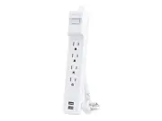 CyberPower P406U Surge Protector, 500J/125V, 15A, 4 Outlets, 2 USB-A Charging