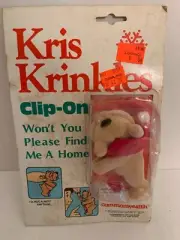 Vtg Pencil Hugger Kris Krinkles Flocked Clip On Christmas Dog Shar Pei Wrinkly