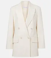 [Max Mara] Max Mara Suez double-breasted cotton-blend blazer UK 10 white