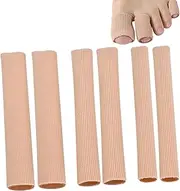 6Pcs Toe Tubes with Gel Cushion, Silicone Toe Sleeves Toe Caps and Toe Protectors for Men Woman, Toe Covers Toe Guard for Feet (6)